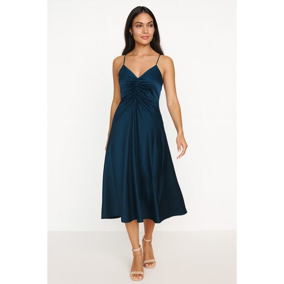 Jason Wu A-Line Emerald Ruched Spaghetti Strap Dress – Size XS, NWOT - Picture 1 of 7